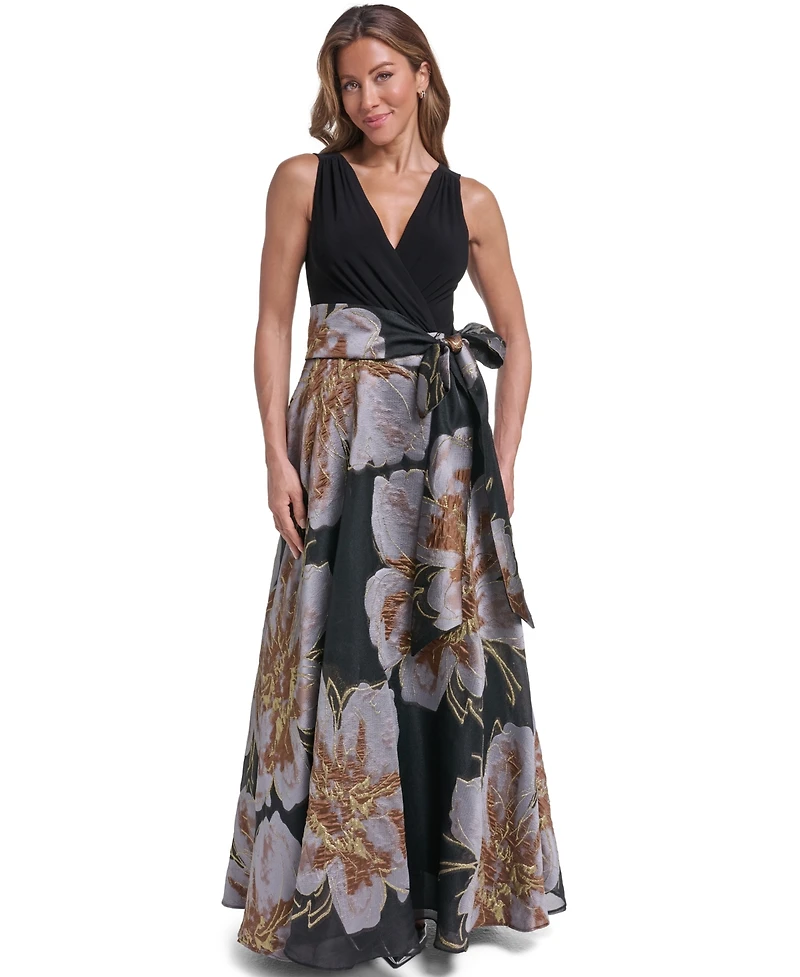 Eliza J Women's Floral Ball-Gown Sleeveless Dress