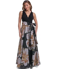 Eliza J Women's Floral Ball-Gown Sleeveless Dress