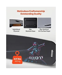 Sugift 2-in-1 Wooden Surf Balance Board Trainer with Roller Magnetic Stoppers and Storage Rack