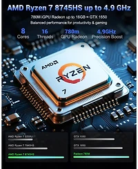 Nimo 17.3 Gaming Laptop, 8 Core Amd Ryzen 7 8745HS 64GB Ram 1TB Ssd Radeon 780M, with eGPU Dock Rx 7600M Xt 8GB GDDR6
