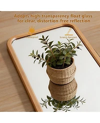 Phying Full Length Mirror 2-in-1 Freestanding and Wall Mounted Dressing Mirror Sturdy Wood Frame Floor Body Mirror for Bedroom Living Room