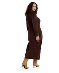 Eloquii Women's Plus Suede Shirt Dress