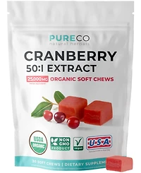 Pure Co Cranberry Soft Chews, 50:1 Cranberry Extract