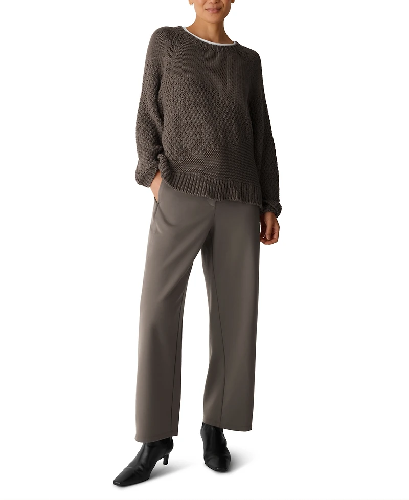 Eileen Fisher Women's Boxy-Fit Long-Sleeve Crewneck Sweater