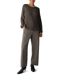 Eileen Fisher Women's Boxy-Fit Long-Sleeve Crewneck Sweater