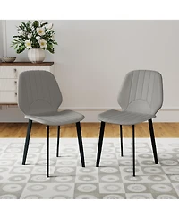 Decksplore Dining Chairs Modern Dining Room Chairs with Comfy Backrest Thick Upholstered Kitchen Chairs Sturdy Metal Legs