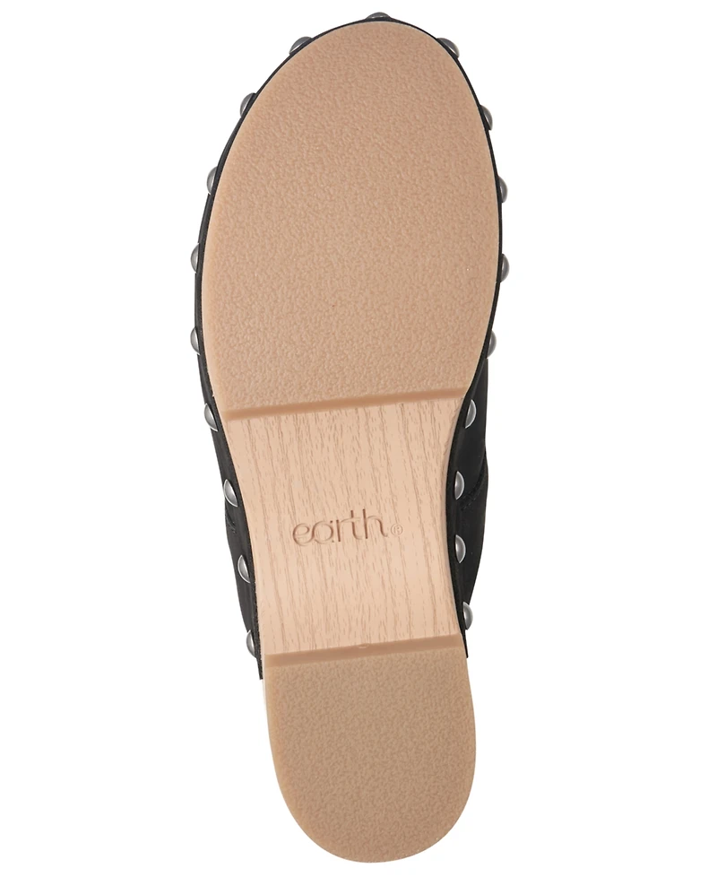 Earth Women's Kimber Leather Studded Block Heel Clogs