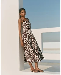 Mint Velvet Women's Linen Blend Printed Midi Dress