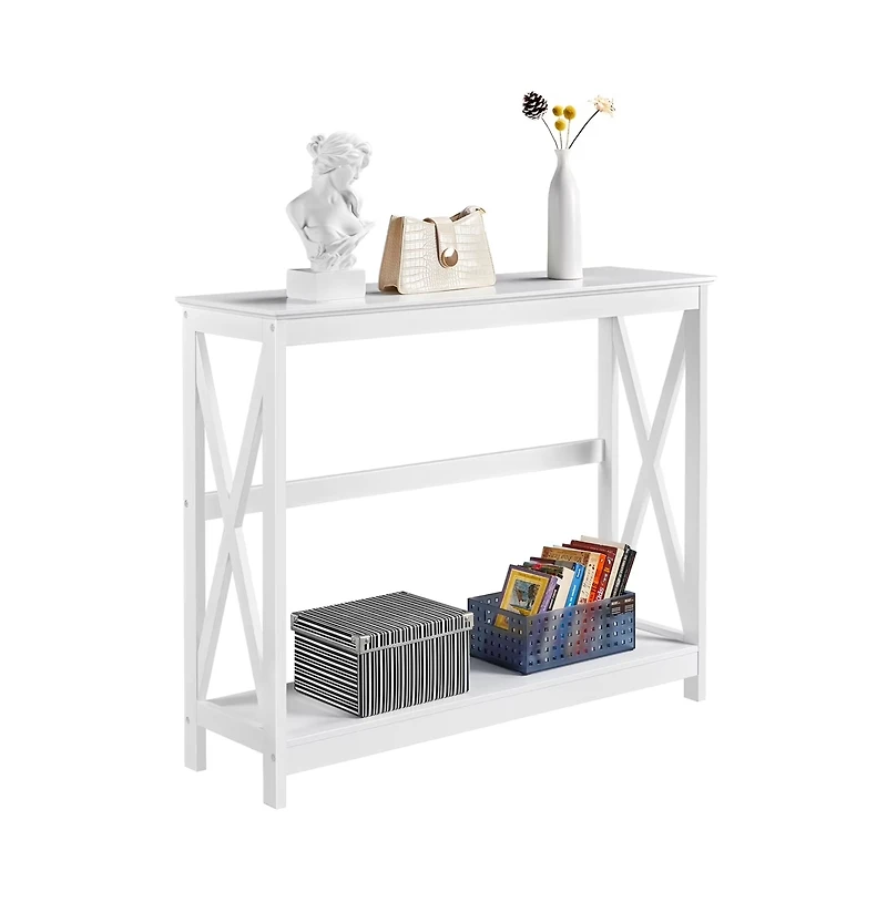 Slickblue Design Console Table with Lower Shelf for Entryway Storage