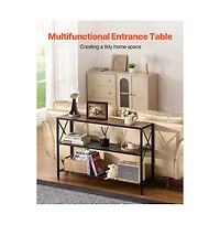 Slickblue 41.7-In Narrow Console Table with 3-Tier Storage Shelves