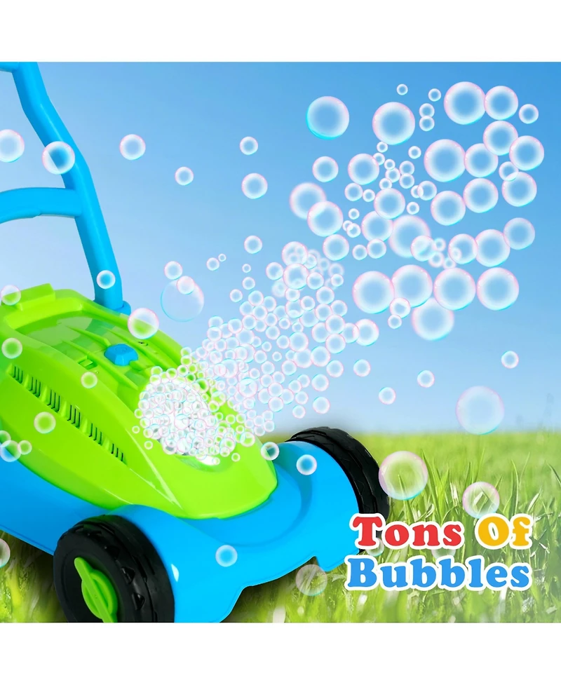 Easy Playhouse Lawn Mower Bubble Machine, Automatic & Leakproof, Ages 3+