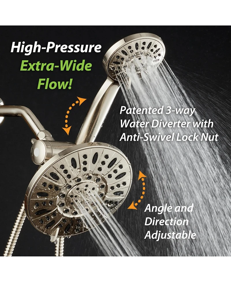 Cyqbd 7" Rainfall Shower Head with Hand Held Combo 3-Way 2.5 Gallons