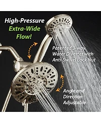 Cyqbd 7" Rainfall Shower Head with Hand Held Combo 3-Way 2.5 Gallons