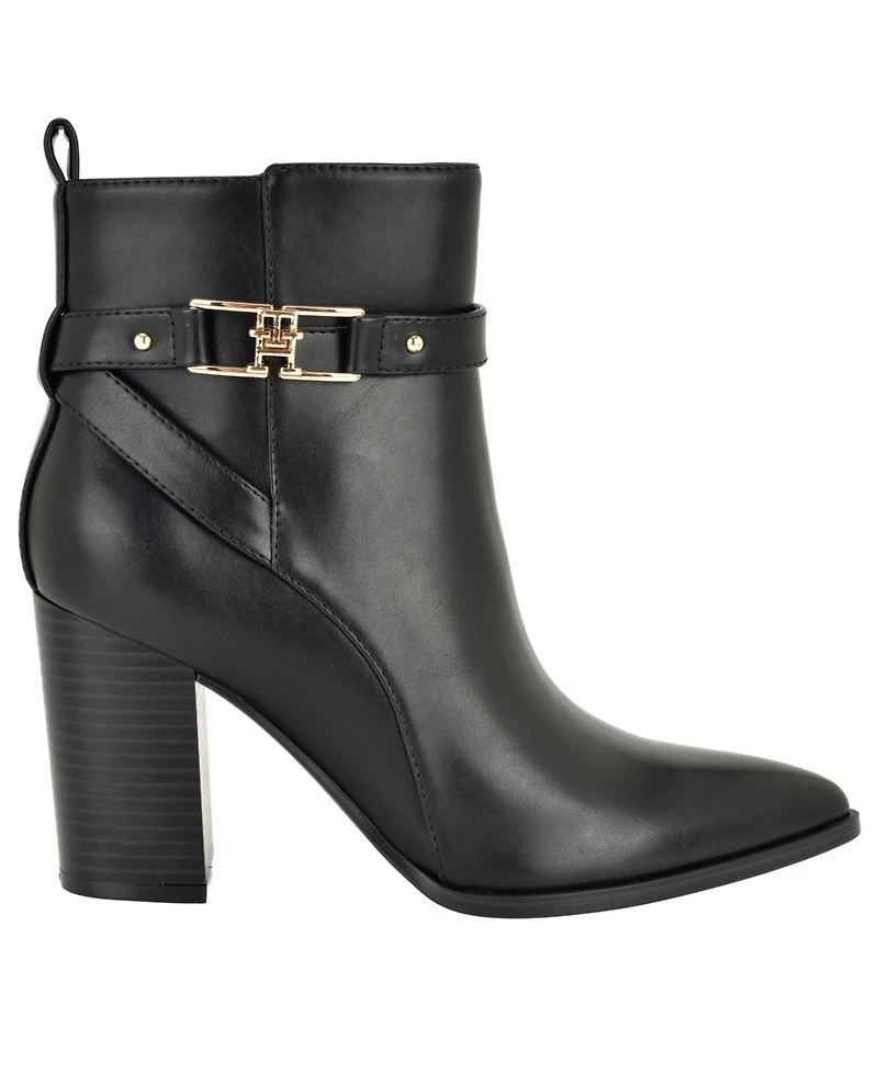 Tommy Hilfiger Women's Midna Pointed Toe Buckle Dress Booties