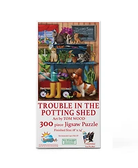 SunsOut Trouble in the Potting Shed 300 Piece Jigsaw Puzzle, Ages 15+