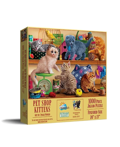 SunsOut Pet Shop Kittens 1000 Piece Jigsaw Puzzle, Ages 15+