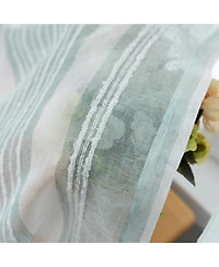 Awesome Home Tufted Stripe Light Filtering Back Tab Curtains Pair