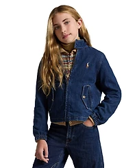 Polo Ralph Lauren Girls' 7-16 Indigo Mock Neck Denim Jacket