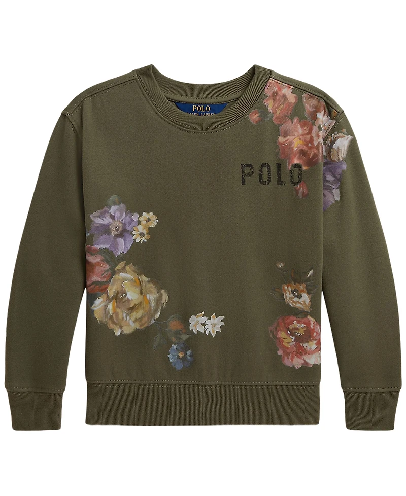 Polo Ralph Lauren Girls' 2T-6X Floral Fleece Sweatshirt