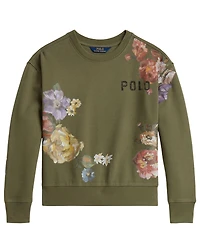 Polo Ralph Lauren Girls' 7-16 Floral Fleece Sweatshirt