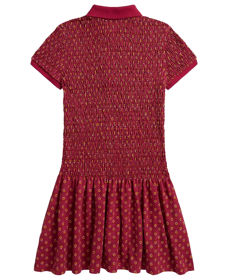 Polo Ralph Lauren Girls' 7-16 Floral Smocked Stretch Mesh Dress