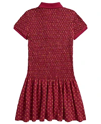 Polo Ralph Lauren Girls' 7-16 Floral Smocked Stretch Mesh Dress