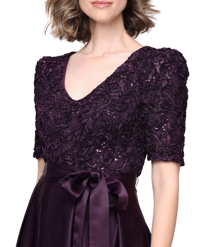 Alex Evenings Women's Catherine Long V-Neck Empire Waist Dress