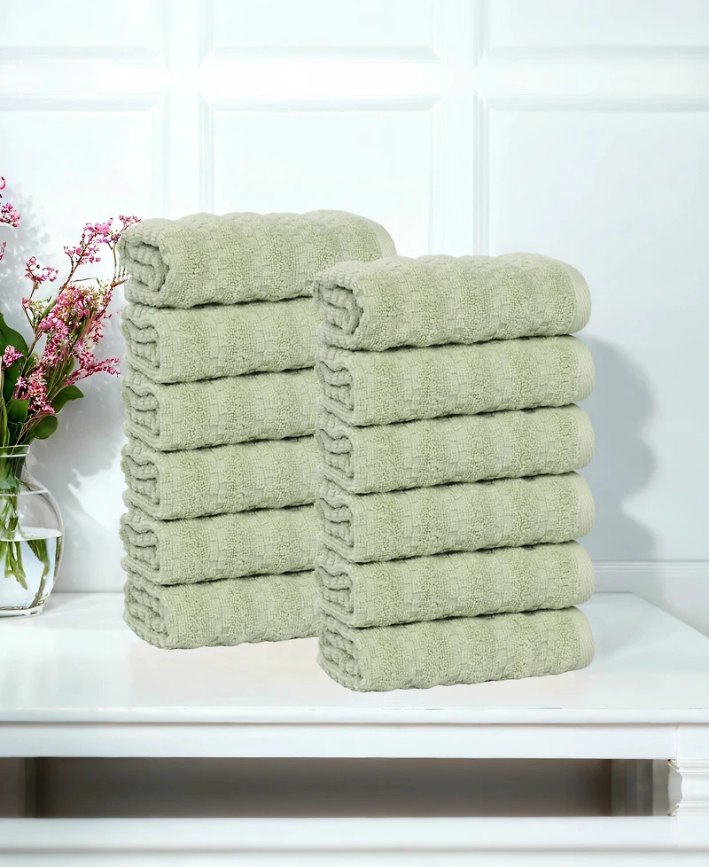 Superior Zuma Cotton 12-Piece Face Towels Washcloths Set