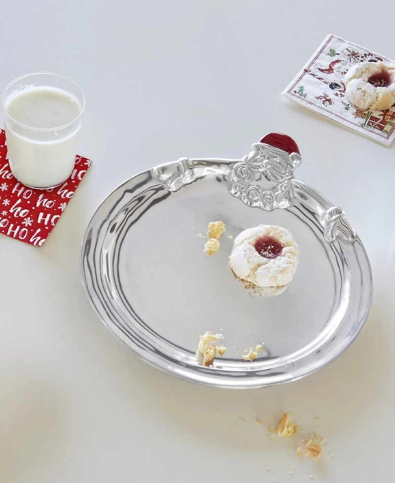 Mariposa Hugging Santa Round Cookie Platter