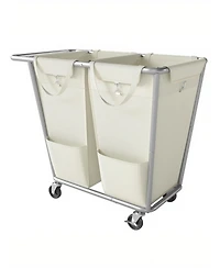 SongmicsHome 190L Double Laundry Hamper with Wheels, 2 Section Laundry Sorter, 30.5 x 16.1 x 31.9 Inches