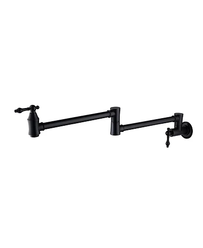 Thirtypeachy Wall-Mounted Brass Pot Filler Faucet, Foldable Dual Handle with 360degree(s) Swivel Arm for Kitchen Stove