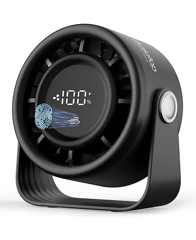Gaiatop Small Desk Fan Rechargeable, Quiet Personal Table Fan, Touch Control Display, 360degree(s) Tilt, 5-Speed Strong Wind, 4000mAh Battery