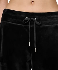 Dkny Sport Women's Mid-Rise Velour Wide-Leg Track Pants