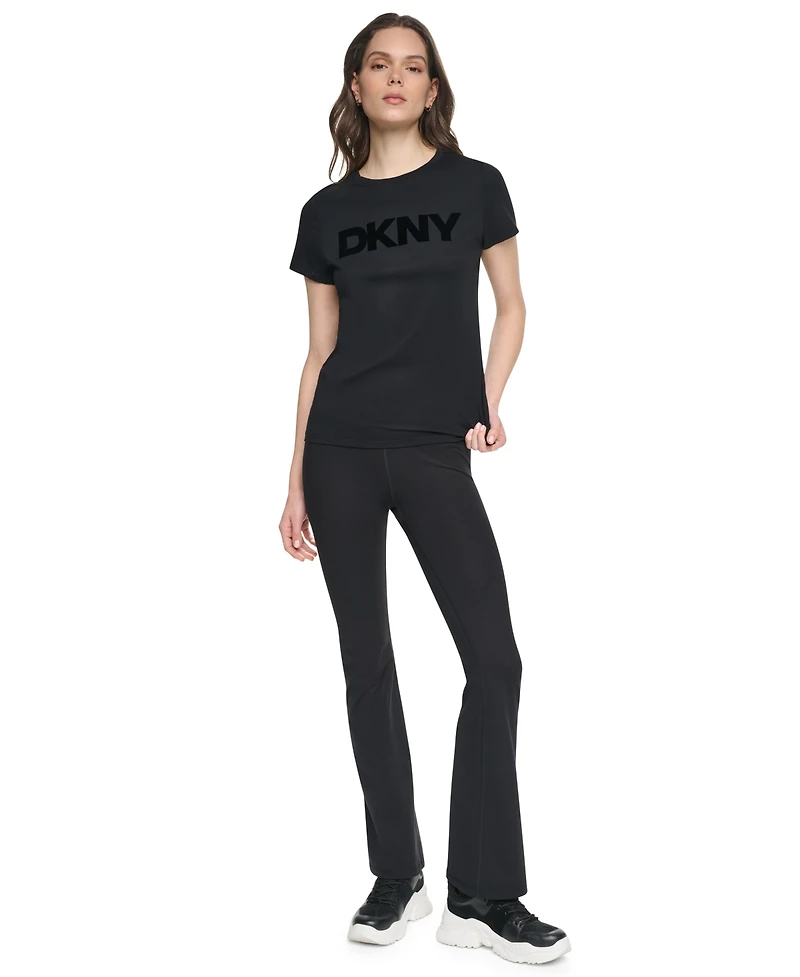 Dkny Sport Women's Flocked Logo Crewneck T-Shirt