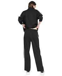 Dkny Sport Women's High-Rise Modified Wide-Leg Side-Stripe Pant