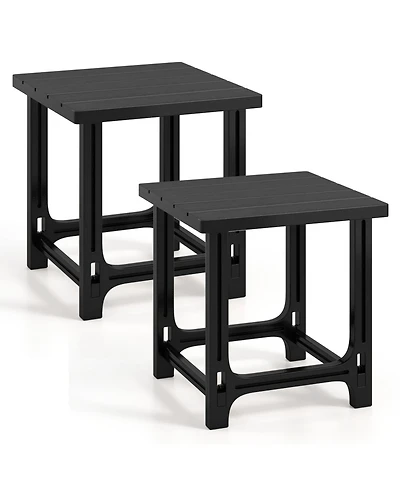 Mecale Set of 2 18.5 Slatted Adirondack Side Tables, Each Holds 315 lbs