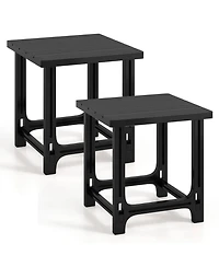 Mecale Set of 2 18.5 Slatted Adirondack Side Tables, Each Holds 315 lbs