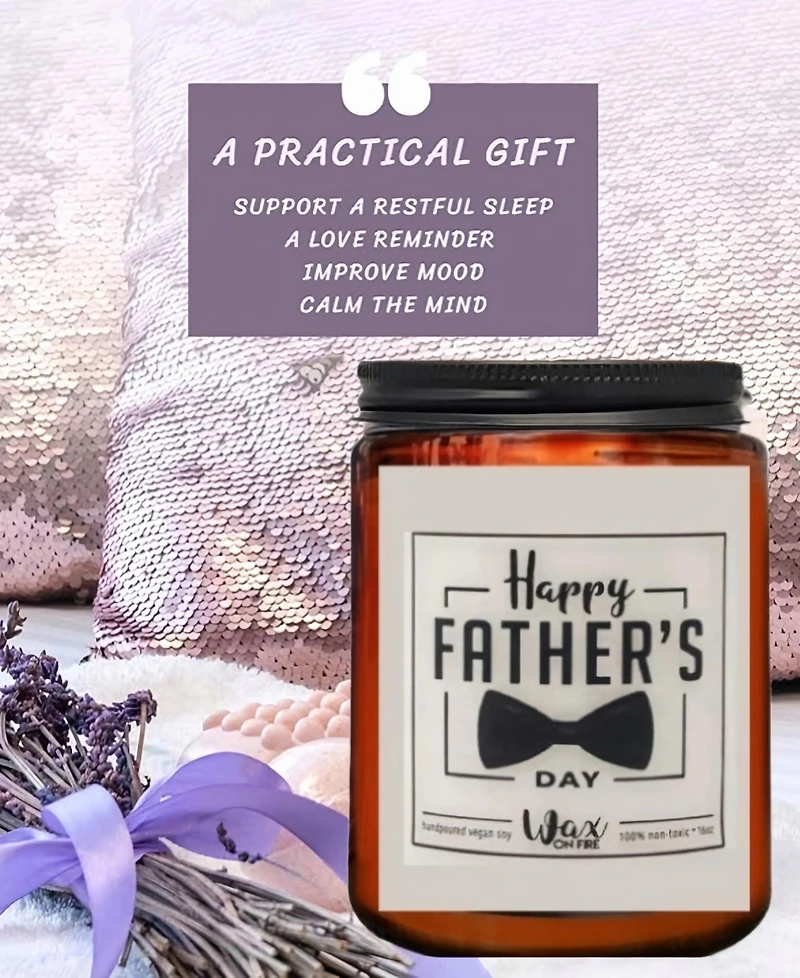 Lovery Happy Father's Day Candle Lavender Scented Soy Wax, 10oz