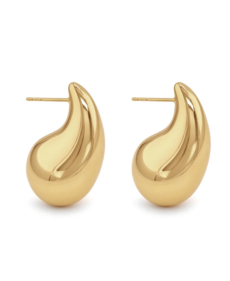 And Now This 18K Gold Plated or Silver Large Teardop Stud Earrings