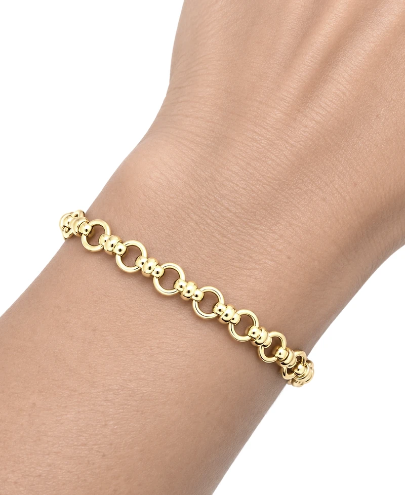 And Now This Fine Silver-Plated or 18K Gold-Plated Circle Link Bracelet
