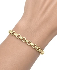 And Now This Fine Silver-Plated or 18K Gold-Plated Circle Link Bracelet