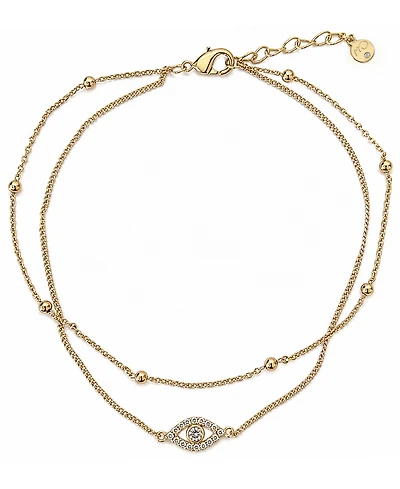 And Now This Evil Eye Double Chain Anklet in Gold Plate