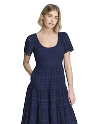 Finery London Women's Jemma Cotton Broderie Tiered Midi Dress