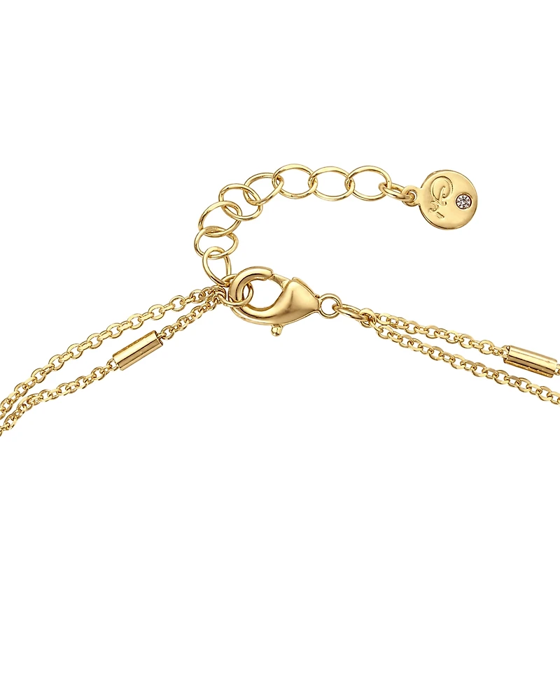 And Now This Double Row Clear Cubic Zirconia Heart Anklet in Silver Plate