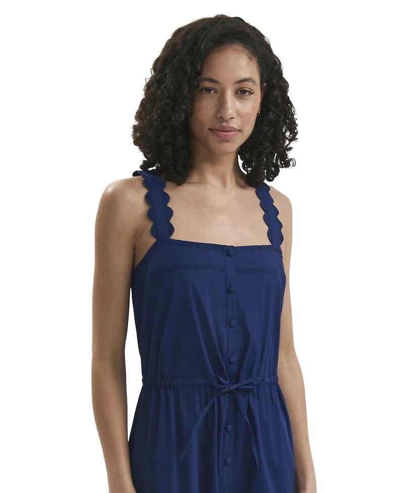 Finery London Women's Hallie Cotton Ric Rac Detail Midi Dress