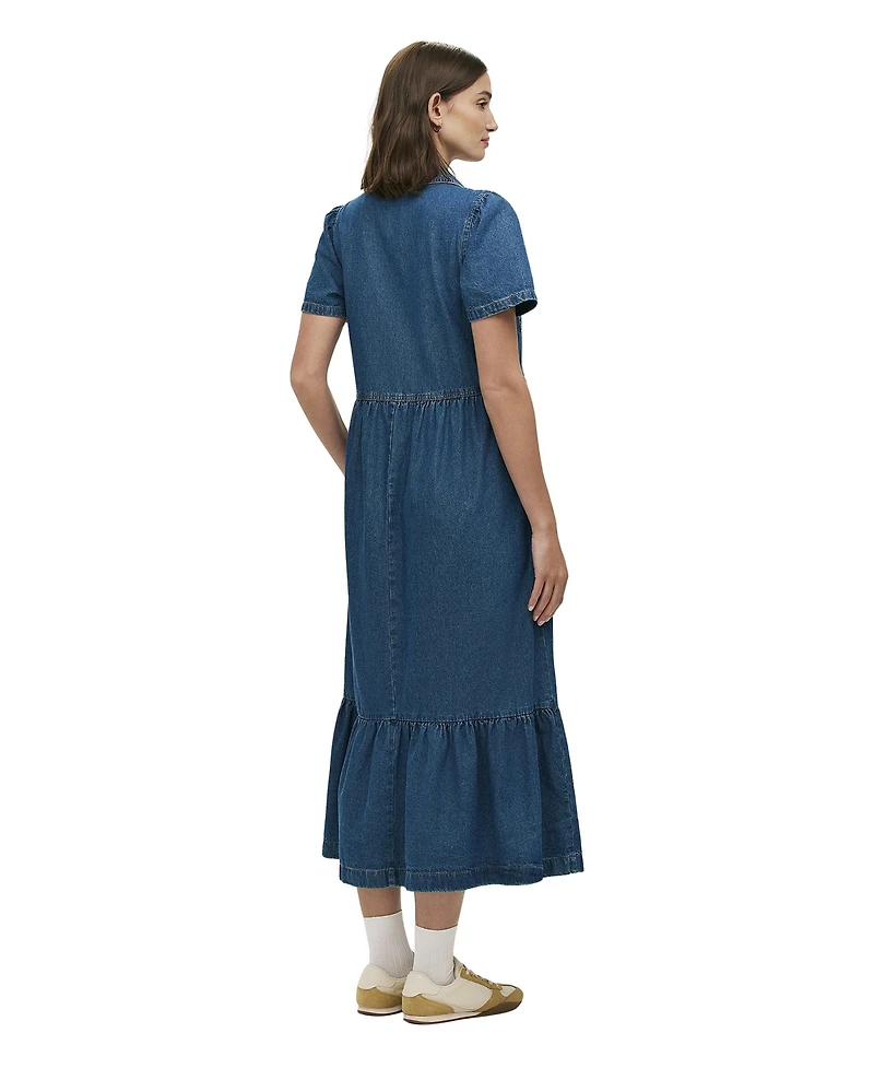 Finery London Women's Tania Denim Midi Shirt Dress