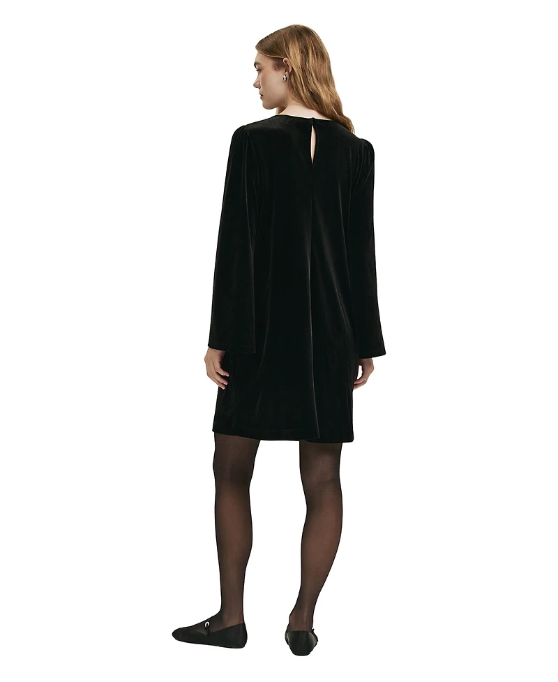 Finery London Women's Hattie Velvet Round Neck Short Dress