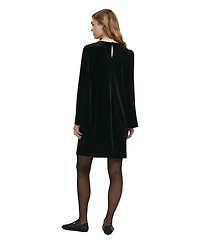 Finery London Women's Hattie Velvet Round Neck Short Dress