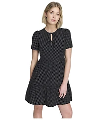 Finery London Women's Lola Tie Front Tiered Short Dress