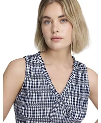 Finery London Women's Hadlee Cotton Gingham Shirred Midi Dress